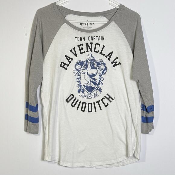 Harry Potter Ravenclaw Quidditch Team Captain 3/4 Sleeve Baseball Tee Shirt L - Picture 1 of 4